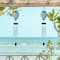Glitzhome® 37" Blue & Green Solar Lighted Metal & Glass Mosaic Windchime